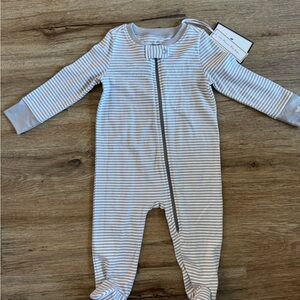 Petite Plume Striped Gray Kids One Piece new with tags size 6-9months
